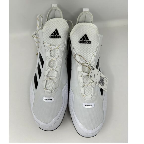adidas Icon 7 Boost Cleats - Mens Baseball Shoes White Core Black Size 12.5 - Picture 4 of 7